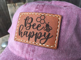 BEE Happy Leather Patch 'Dad' hat